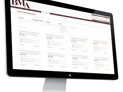 claim funding interface on a desktop computer at an angle