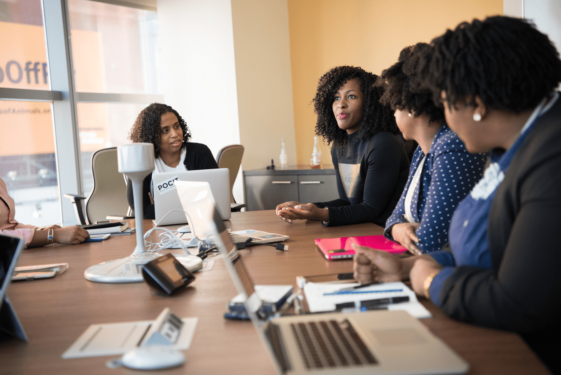 group of businesspeople at a conference table