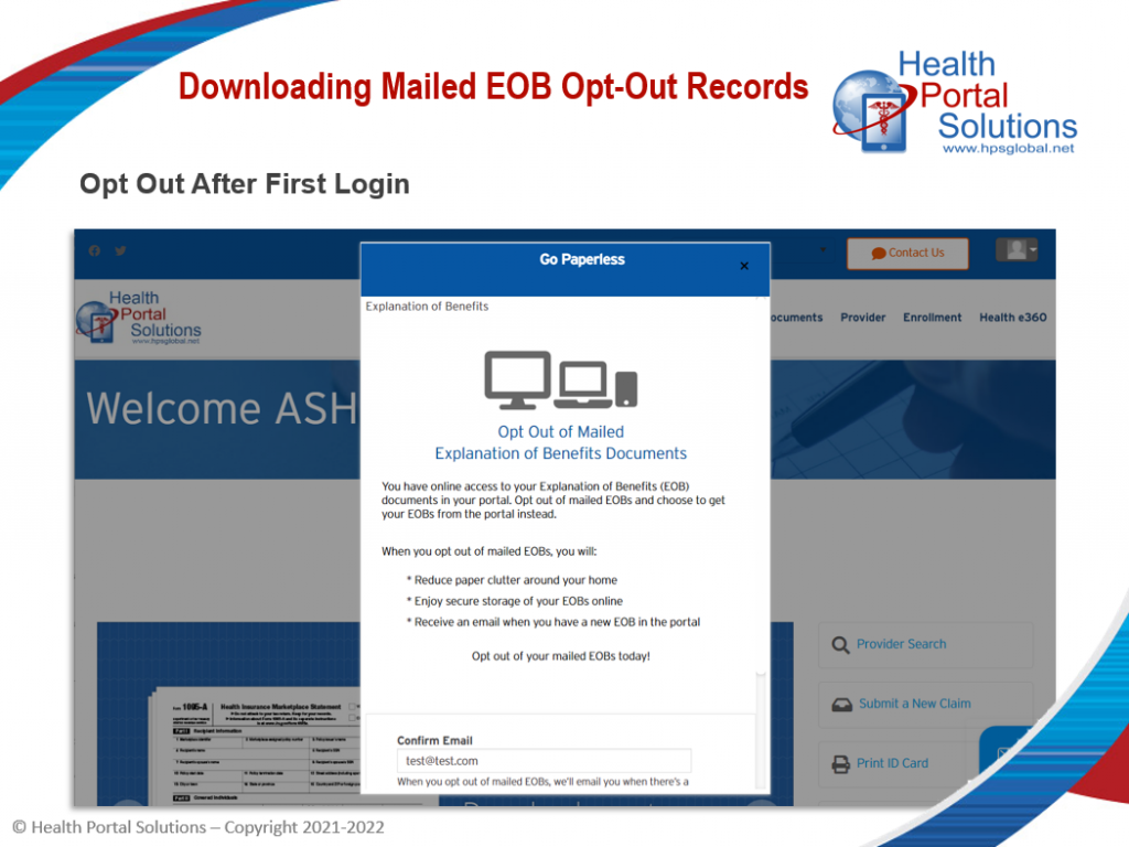 Video Training about downloading mailed EOB opt-out records