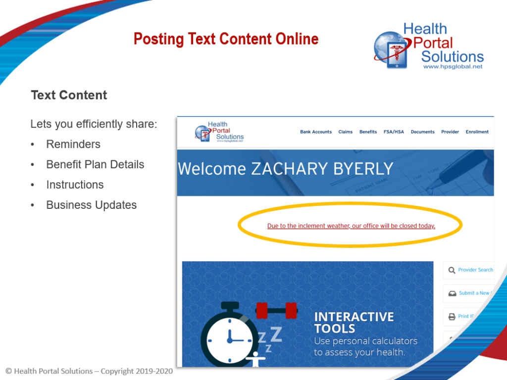 Video Training slide about Posting text content online