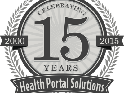Health Portal Solutions celebrating 15 years of business seal