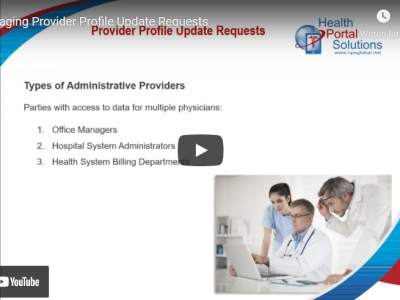 Video training about provider profile update requests