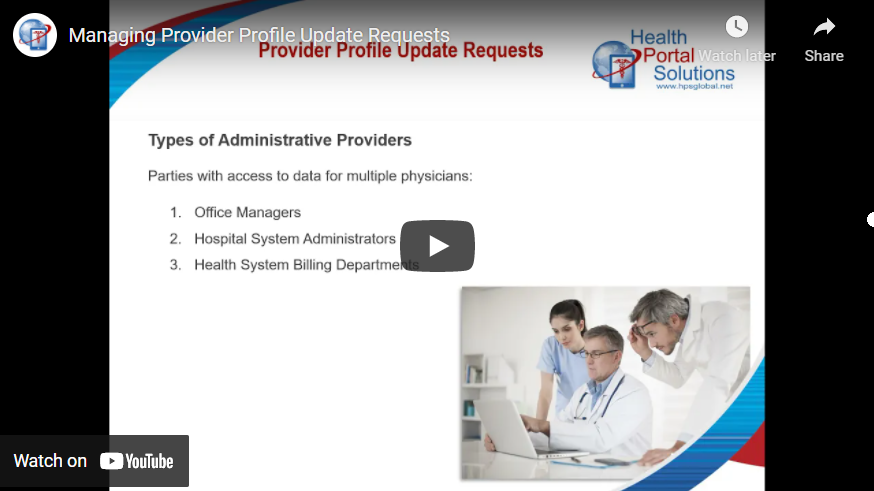 Video training about provider profile update requests