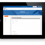 horizontal ipad showing the user interface for Composing a Message in the Secure Mailbox