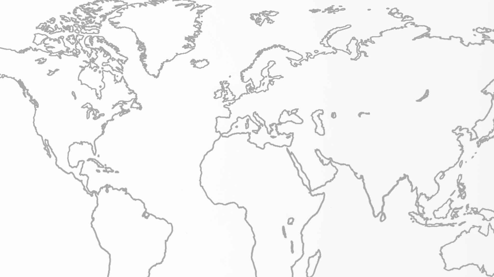 World map grey outline