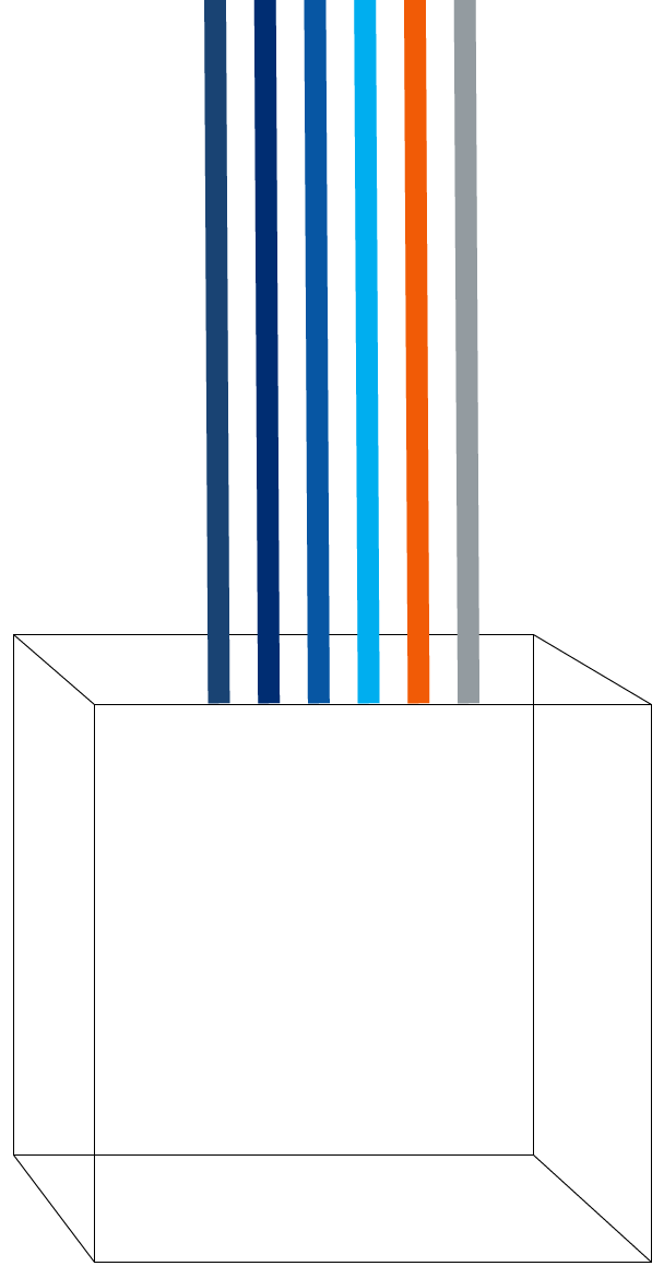 colour stripes flowing into box