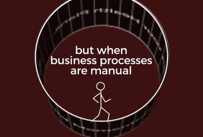 person running on hamster wheel