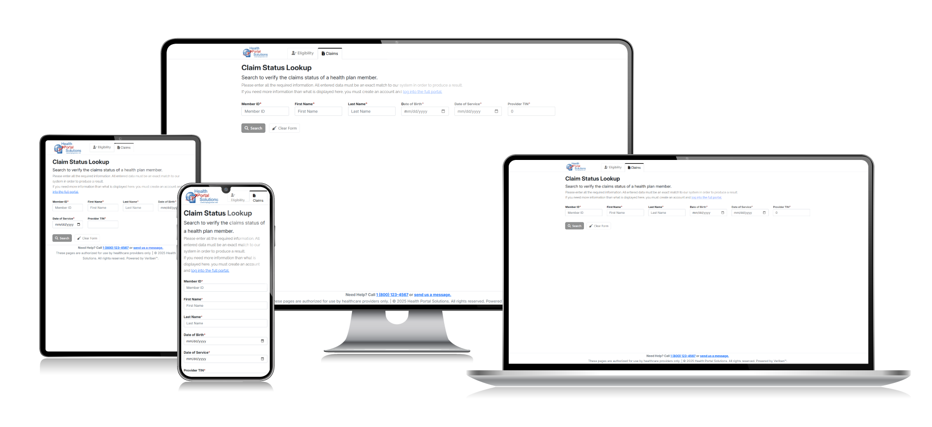 search UI on 4 devices